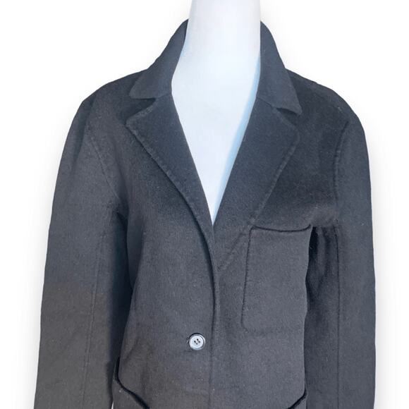 Rebecca Minkoff Dark Charcoal Wool Blend Coat Patch Pockets Small Minimalist - Picture 3 of 9